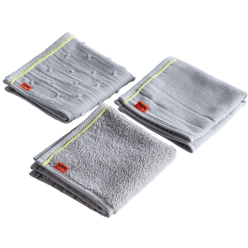 タオルハンカチ ハンドタオル  25 × 25 cm 異なる3種類の織り方 グレイッシュホワイト 3枚 セット 綿100%