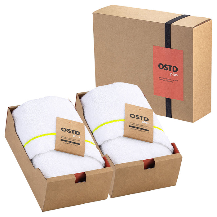 タオルギフト【OSTD plus】ギフトBOX #02 フェイスタオル2枚 タオルセット〈ホワイト/ホワイト〉