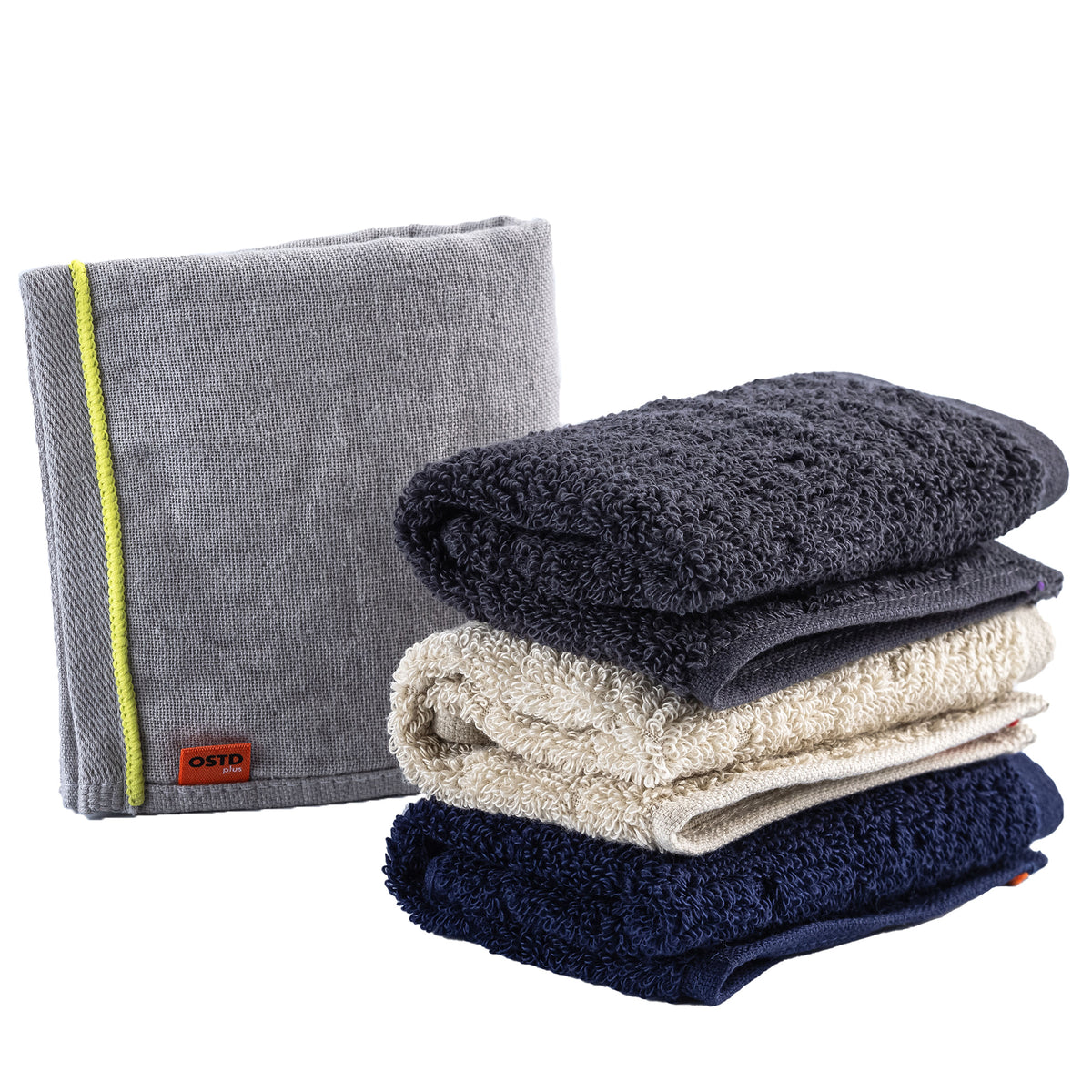 おしゃれなハンドタオル〈ガーゼ ×パイル〉4色セット 軽量・速乾タオル