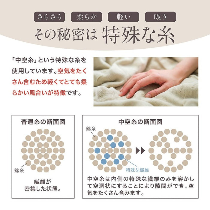 おしゃれガーゼケット〈ダークグレー〉ふわふわ軽量 ガーゼ タオルケット シングル