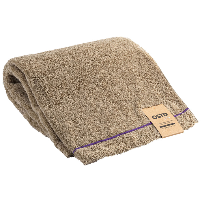 ふわふわ バスタオル1枚〈キャメル〉くすみカラー速乾