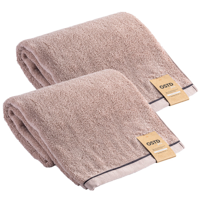 もこもこ厚手 バスタオル2枚〈ピンク〉ホテル仕様吸水