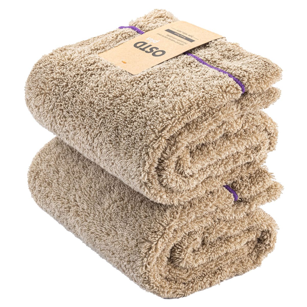 ふわふわ フェイスタオル2枚〈キャメル〉速乾・軽量 | おしゃれタオル