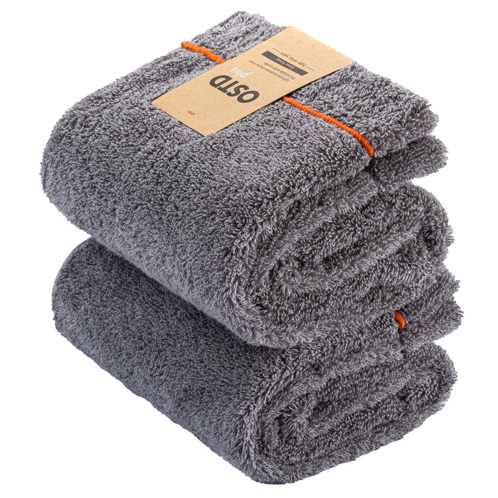 ふわふわ フェイスタオル2枚〈グレー・人気No1〉くすみカラー速乾