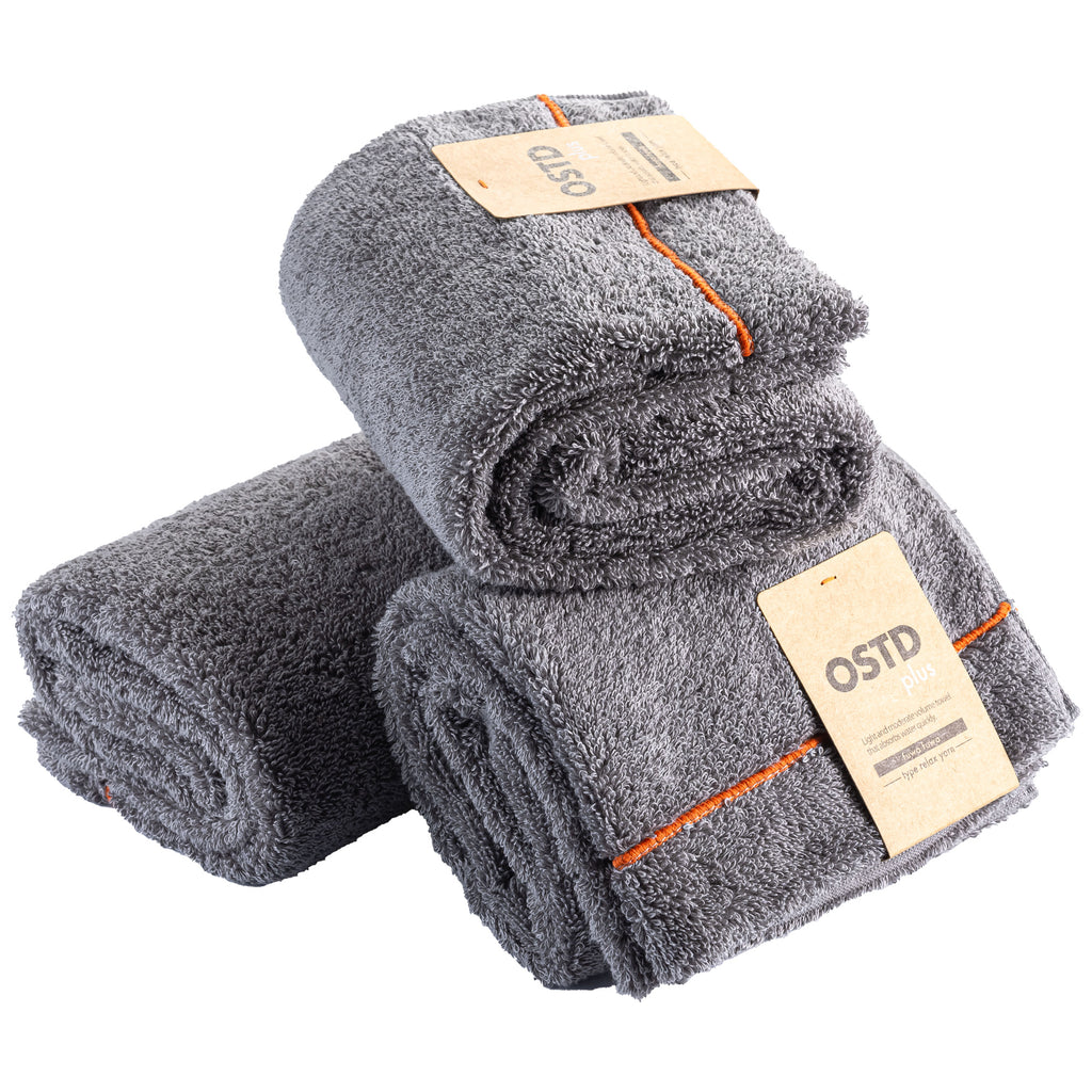 ふわふわ フェイスタオル3枚〈グレー・人気No1〉部屋干しOK速乾