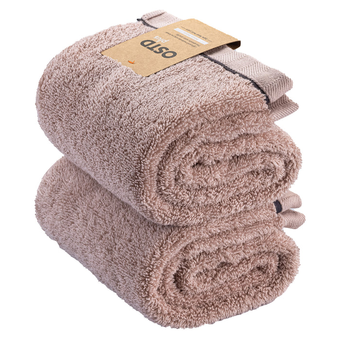 もこもこ厚手 フェイスタオル2枚〈ピンク〉肌触りの良い高吸水